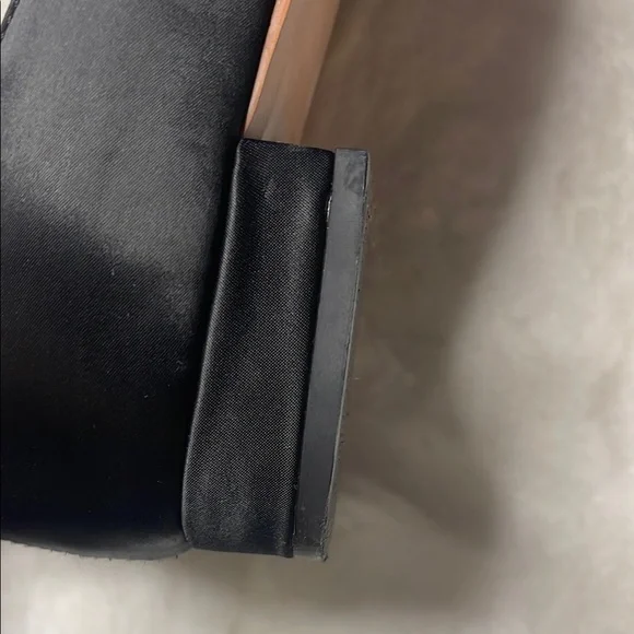 Black Embellished satin Women's Flats - Picture 9 of 9